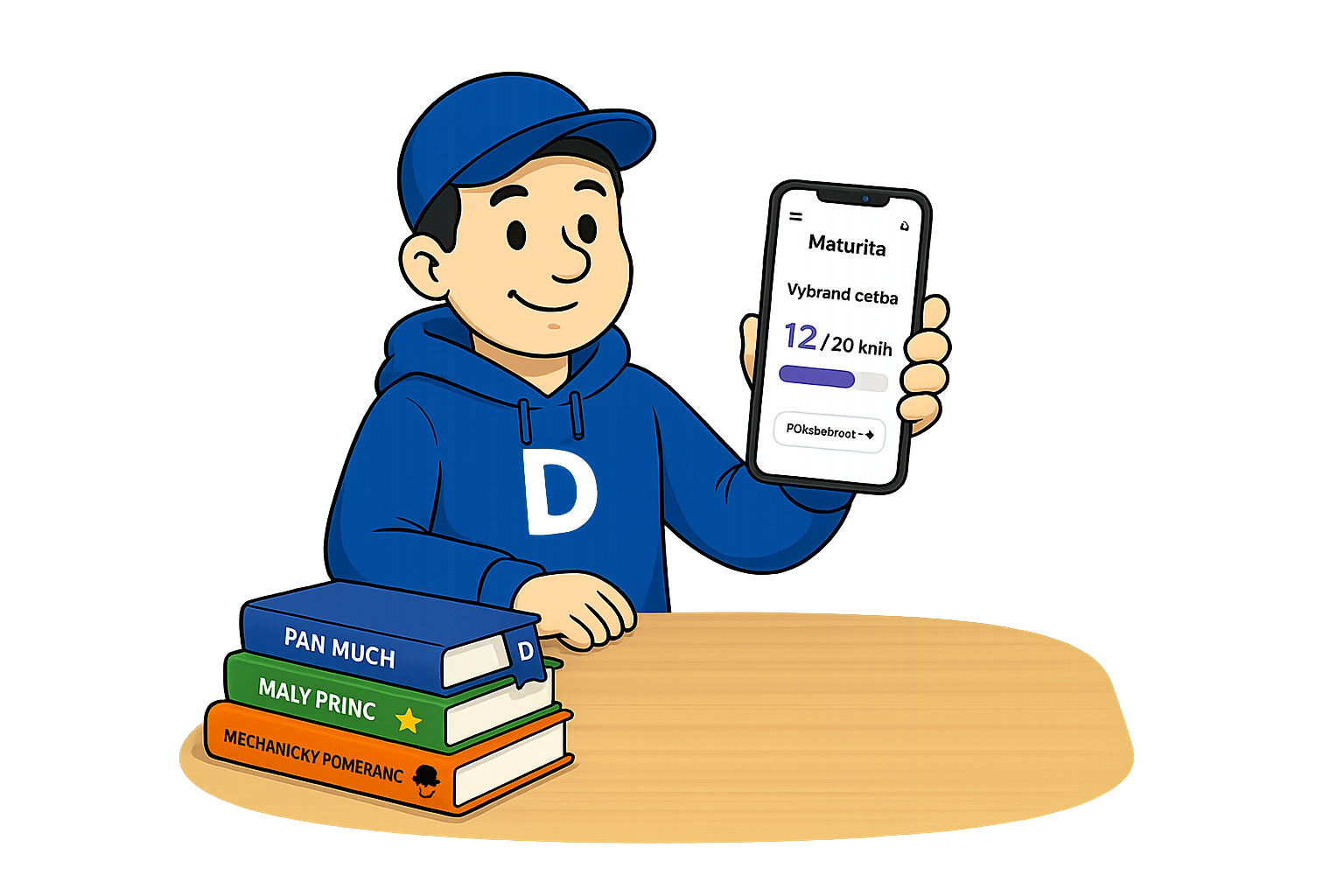Student pracující s maturitní aplikací